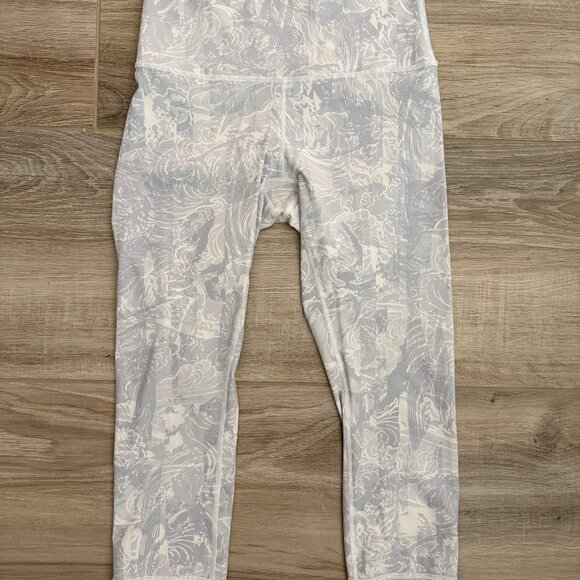 Lululemon Wunder Under Crop (Hi-Rise) 21" Eternal Wave White Leggings - Picture 6 of 10